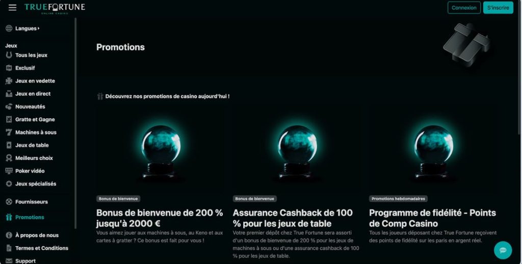 True Fortune Casino promotions